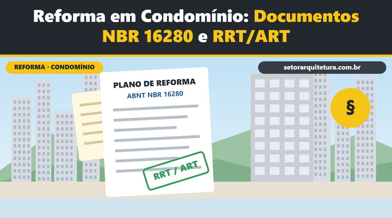 Reforma de apartamento em condomínio: documentos, NBR 16280 e RRT/ART - Setor Arquitetura